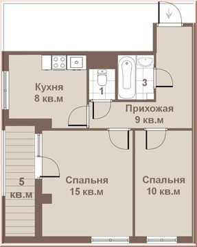 ЖК Я Романтик планировка 2 комнатной квартиры